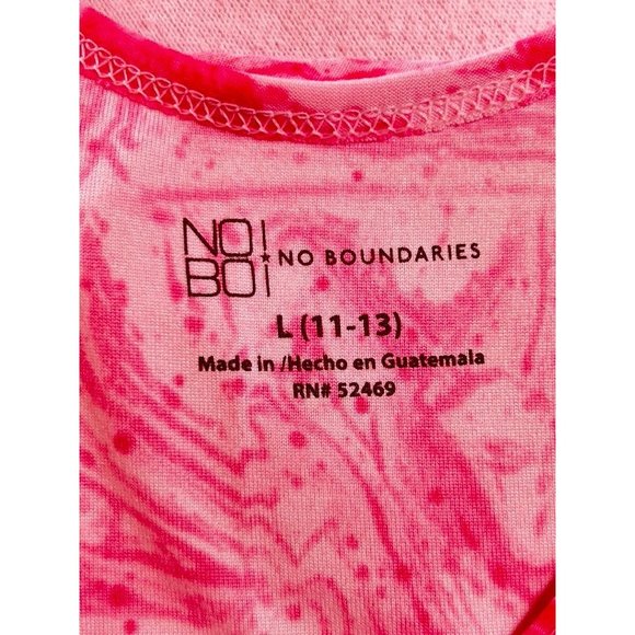 No Boundaries Women's Abstract Print Tank Top in Pink/White - Size L - Picture 4 of 6